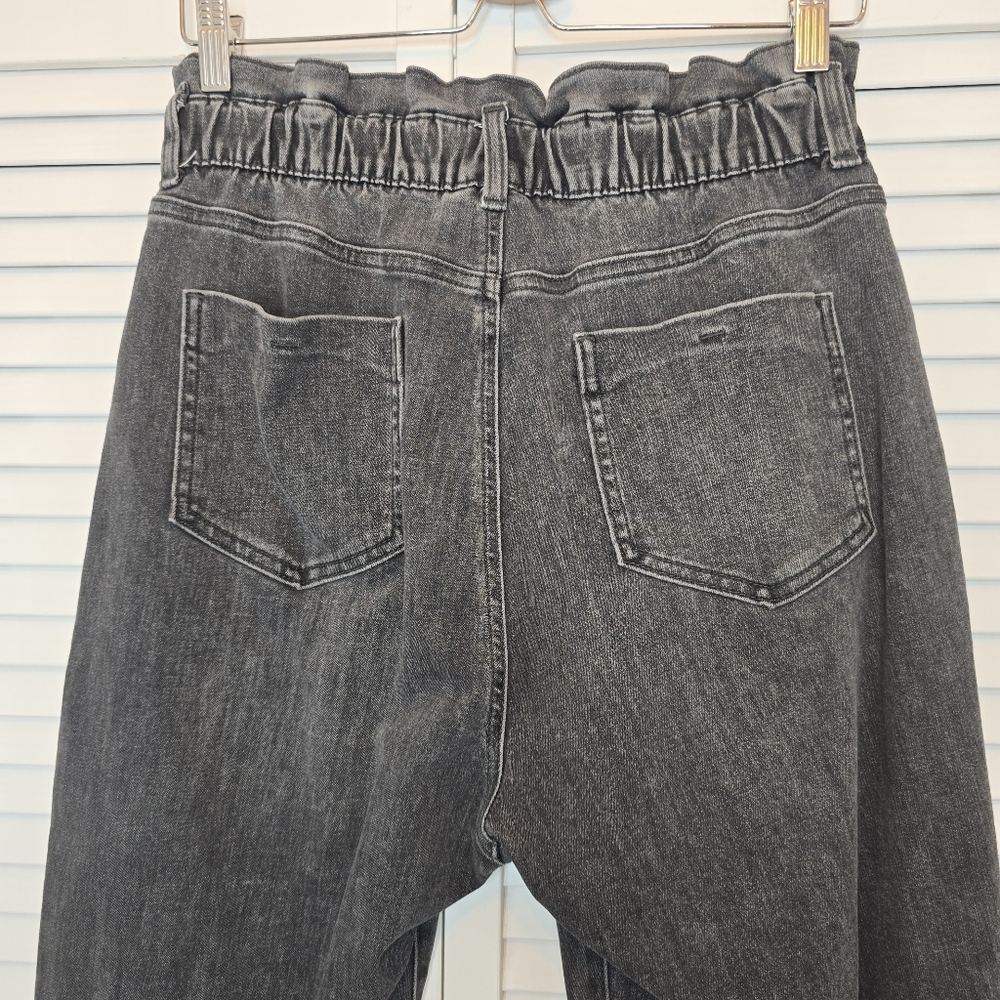 GAP Women Black Paperbag High Rise Tapered Jeans Sz Medium Minimalist Old Money‎ - Picture 5 of 12
